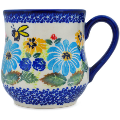 Polish Pottery Mug 12 oz Summer Bees UNIKAT