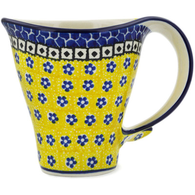 Polish Pottery Mug 12 oz Sunburst Daisies