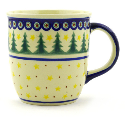 Polish Pottery Mug 12 oz Tall Pines