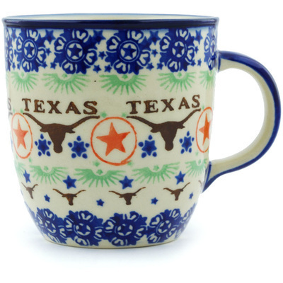 Polish Pottery Mug 12 oz Texas State