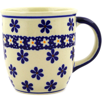 Polish Pottery Mug 12 oz Traditional Daisies