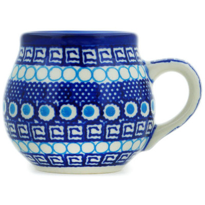 Polish Pottery Mug 12 oz Tribal Blue