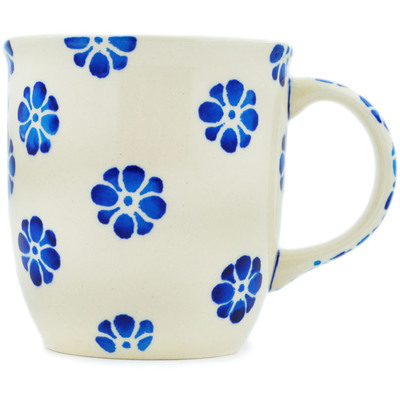 Polish Pottery Mug 12 oz Tropical Blues