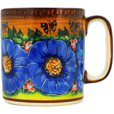 Polish Pottery Mug 12 oz Tropical Wildflowers UNIKAT