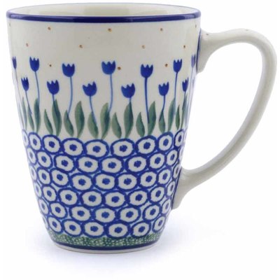 Polish Pottery Mug 12 oz Water Tulip
