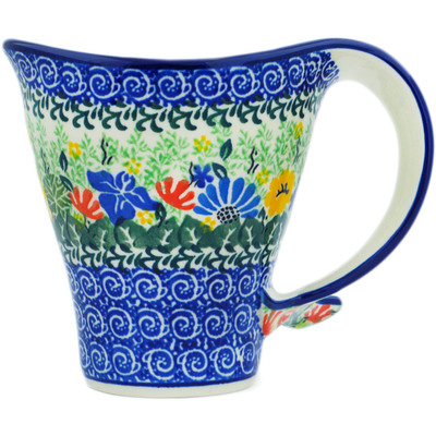 Polish Pottery Mug 12 oz Wildflower Wreath UNIKAT