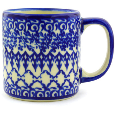 Polish Pottery Mug 12 oz Winter Blue