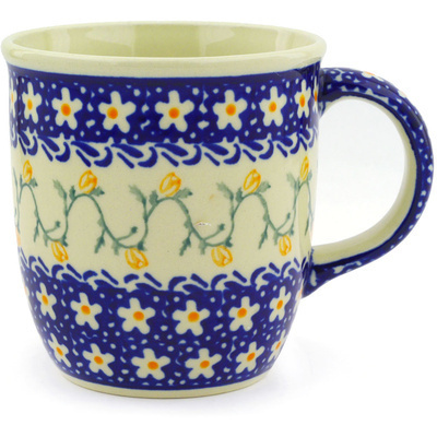 Polish Pottery Mug 12 oz Yellow Rose