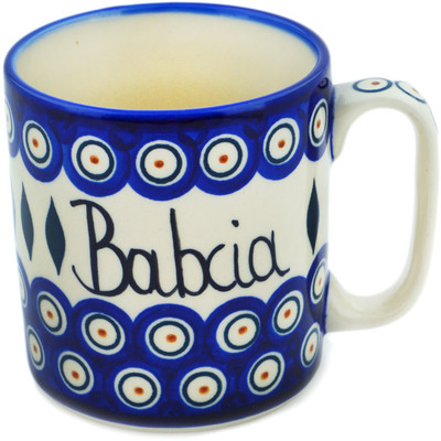 Polish Pottery Mug 13 oz Babcia (grandma)