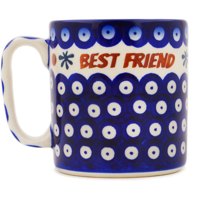 Polish Pottery Mug 13 oz Best Friends Decal