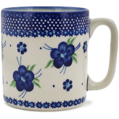 Polish Pottery Mug 13 oz Bleu-belle Fleur
