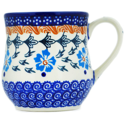 Polish Pottery Mug 13 oz Blue Cornflower