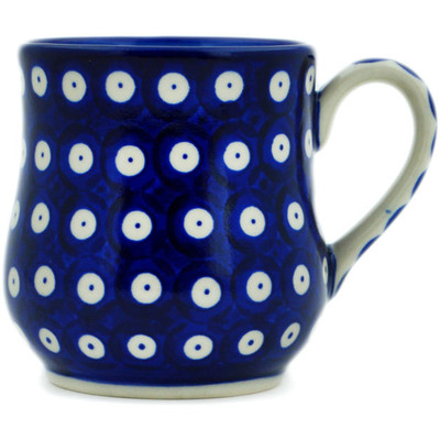 Polish Pottery Mug 13 oz Blue Eyed Peacock