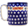 Polish Pottery Mug 13 oz Blue Eyes Teacher