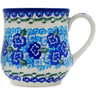 Polish Pottery Mug 13 oz Blue Kiss Blooms