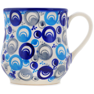 Polish Pottery Mug 13 oz Blue Peacock Eye