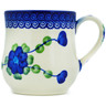 Polish Pottery Mug 13 oz Blue Poppies