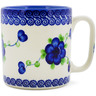 Polish Pottery Mug 13 oz Blue Poppies