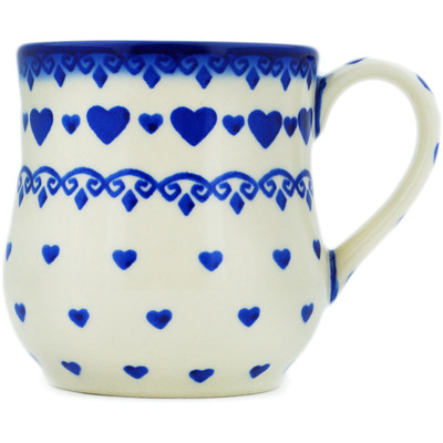 Polish Pottery Mug 13 oz Blue Valentine