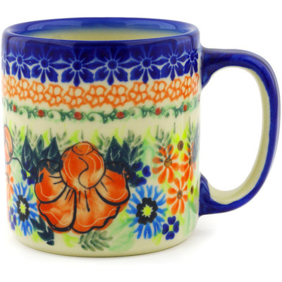Polish Pottery Mug 13 oz Bold Poppies UNIKAT