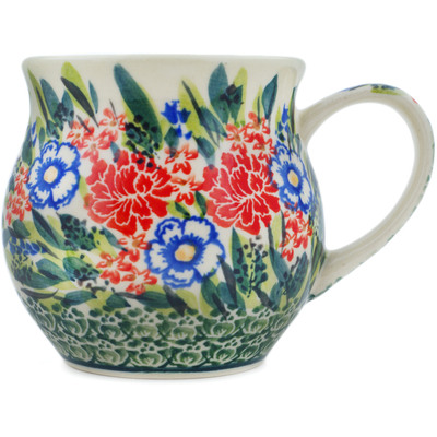 Polish Pottery Mug 13 oz Botanical Bliss UNIKAT