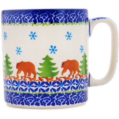 Polish Pottery Mug 13 oz Brown Bear