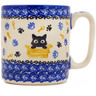 Polish Pottery Mug 13 oz Cat In A Box