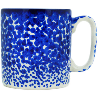 Polish Pottery Mug 13 oz Cobalt Dots