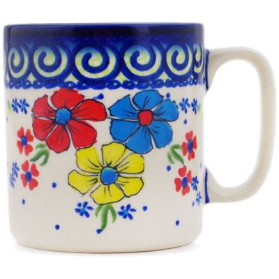 Polish Pottery Mug 13 oz Country Three UNIKAT