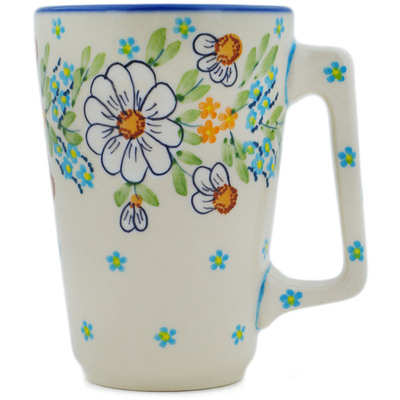 Polish Pottery Mug 13 oz Delicate UNIKAT