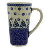 Polish Pottery Mug 13 oz Falling Snowflakes