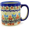 Polish Pottery Mug 13 oz Fanciful Ladybug