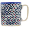 Polish Pottery Mug 13 oz Field Of Black Daisies