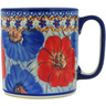 Polish Pottery Mug 13 oz Floral Gem UNIKAT
