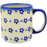 Polish Pottery Mug 13 oz Forget Me Not Swirls