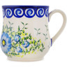 Polish Pottery Mug 13 oz Gorgeous Morning Glory UNIKAT