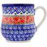 Polish Pottery Mug 13 oz Grecian Fire Tulips