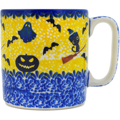 Polish Pottery Mug 13 oz Halloween Evening