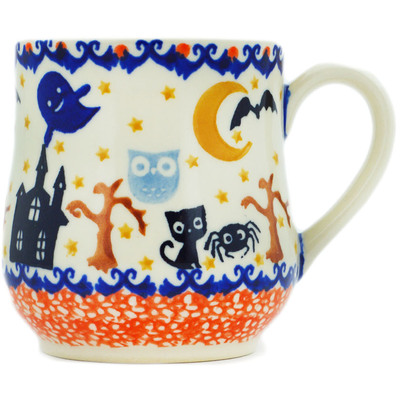 Polish Pottery Mug 13 oz Halloween Spooky Vibe