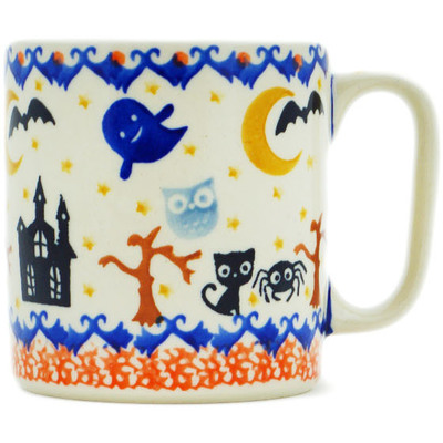 Polish Pottery Mug 13 oz Halloween Spooky Vibe