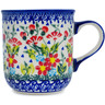 Polish Pottery Mug 13 oz Happy Blossoms UNIKAT