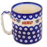 Polish Pottery Mug 13 oz Hero Blue Eyes