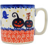 Polish Pottery Mug 13 oz Jack-o-lantern Fun
