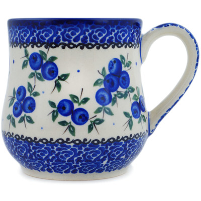 Polish Pottery Mug 13 oz Lovely Blueberries
