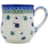 Polish Pottery Mug 13 oz Lucky Clovers