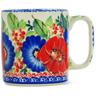 Polish Pottery Mug 13 oz Passionate Blooms UNIKAT