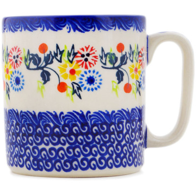 Polish Pottery Mug 13 oz Pastel Spring Wreath