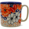 Polish Pottery Mug 13 oz Poppy Passion UNIKAT