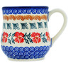 Polish Pottery Mug 13 oz Red Cornflower