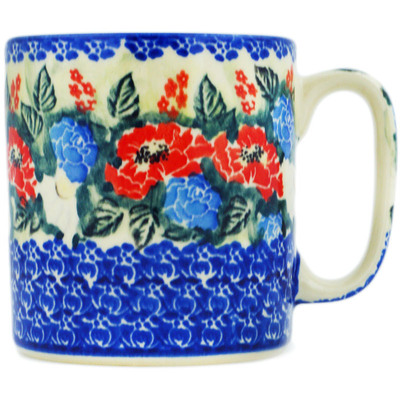 Polish Pottery Mug 13 oz Romantic Garden UNIKAT